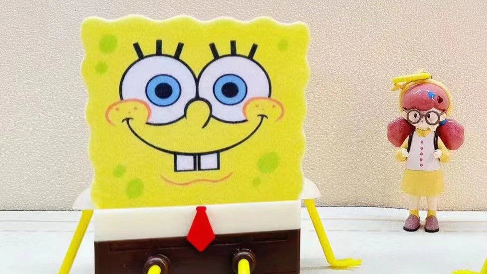 Spongebob Squarepants Dish Washing Brush Drain Rack Sink Dish Cloth Brush Pot Cartoon Rack Sponge Kitchen Supplies Reusable